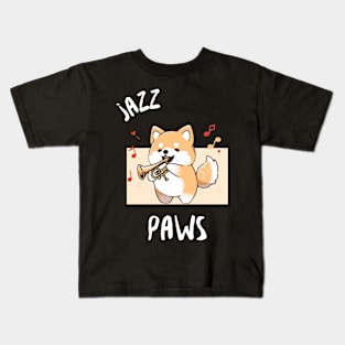 Jazz Paws Shiba Inu Trumpet Kids T-Shirt